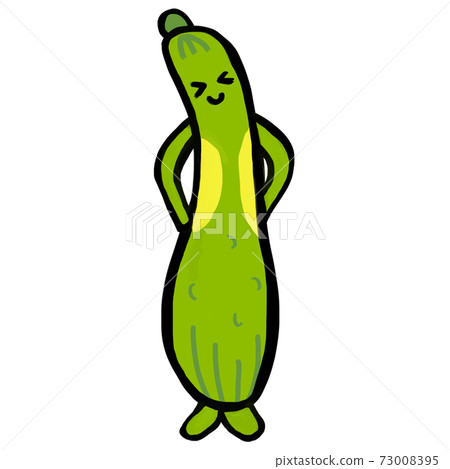 Vegetable character cute bent & discolored cucumber in translation 73008395