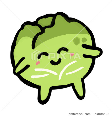 Vegetable character cute worm-eaten cabbage in translation 73008398