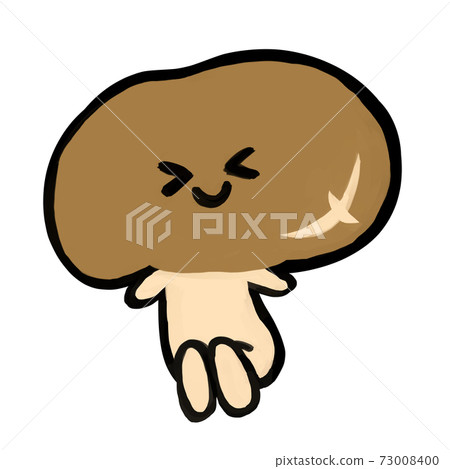 Vegetable character cute scratched shiitake mushrooms Vegetable character cute scratched shiitake mushrooms 73008400