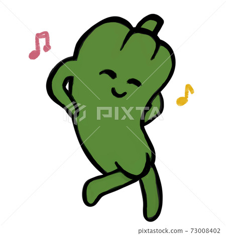 Vegetable character dancing cute bent peppers in translation Vegetable character dancing cute bent peppers in translation 73008402