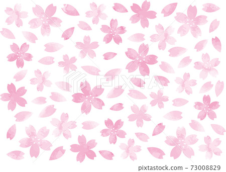 水彩風格櫻花花瓣壁紙 73008829