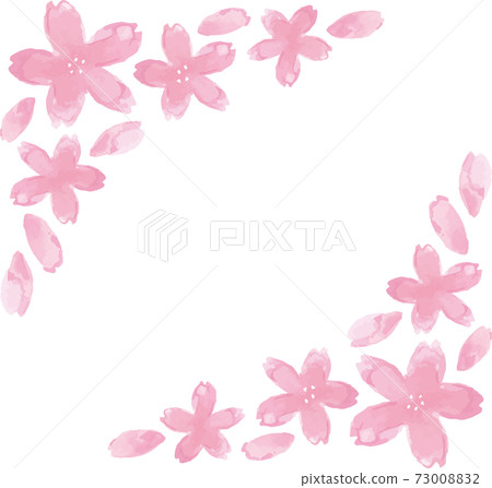 Handwritten watercolor style cherry blossom petal frame (name) Handwritten watercolor style cherry blossom petal frame (name) 73008832