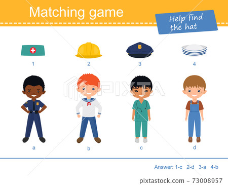 1447 Matching game. Educational puzzle for children. Flat cartoon style  73008957