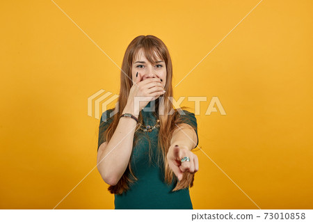 Hand pointer with forefinger pointing forward. Index finger to show direction. 73010858