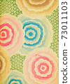 Retro Japanese art design background big round flowers 73011103