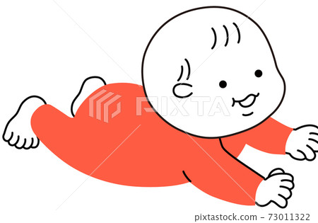 嬰兒穿著紅色的嬰兒衣服 嬰兒穿著紅色的嬰兒衣服 73011322