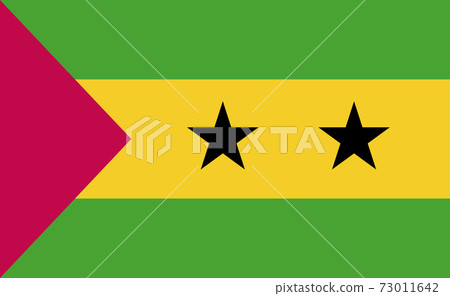 Sao Tome and Principe national flag in exact proportions - Vector 73011642