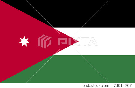 Jordan national flag in exact proportions - Vector 73011707