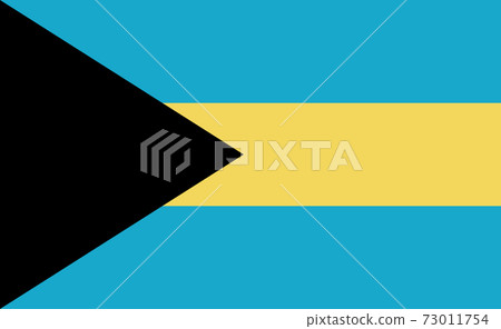 Bahamas national flag in exact proportions - Vector 73011754