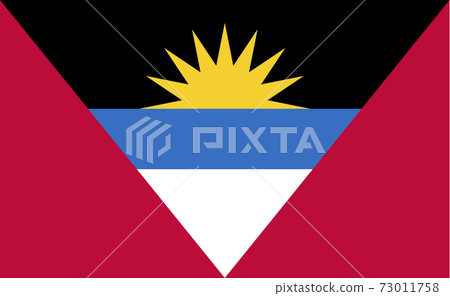 Antigua and Barbuda national flag in exact proportions - Vector Antigua and Barbuda national flag in exact proportions - Vector 73011758