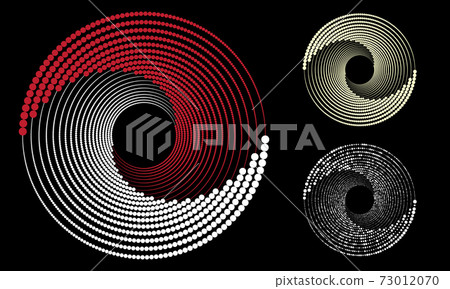 Spiral dots backdrop designs. Abstract background illustrations with halftone effects. Spiral dots backdrop designs. Abstract background illustrations with halftone effects. 73012070