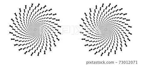 arrows in circle as logo or icon, halftone effect. arrows in circle as logo or icon, halftone effect. 73012071