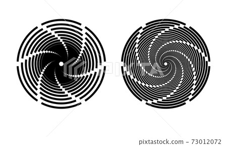 hypnotic swirl lines in circle. halftone effect lines as logo or icon. hypnotic swirl lines in circle. halftone effect lines as logo or icon. 73012072