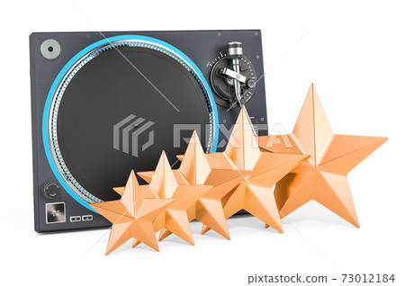 Customer rating of phonograph turntable. 3D rendering 73012184
