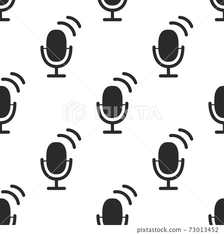 Microphone icon seamless pattern. Image Personal assistant and voice recognition concept flat illustration of sound symbol intelligent technologies. Audio sound icon symbol flat design. Vector Microphone icon seamless pattern. Image Personal assistant and voice recognition concept flat illustration of sound symbol intelligent technologies. Audio sound icon symbol flat design. Vector 73013452