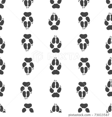 Gray footprint of wolf and silhouette wolf Gray footprint of wolf and silhouette wolf 73013587