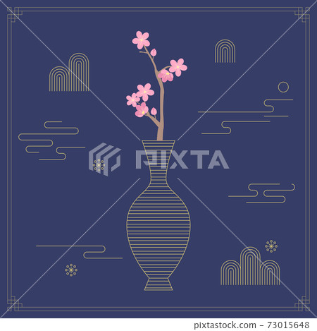Korean traditional illustration-vase 73015648