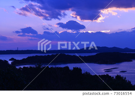 從友山公園（三重縣志摩市）眺望的永玉灣的夜景 73016554