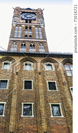 Town Hall in Torun is one of the largest brick buildings of that kind in Europe - Torun, Poland 73016721