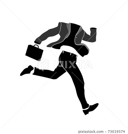 running invisible office work clothing silhouette vector illustration	 73019374