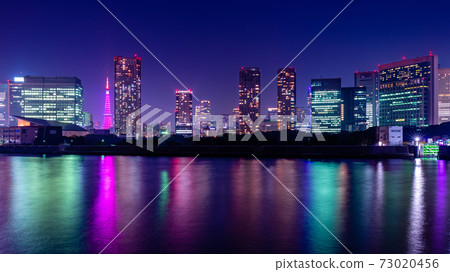 Tokyo city night view (Tokyo Tower, Shiodome buildings) Tokyo city night view (Tokyo Tower, Shiodome buildings) 73020456