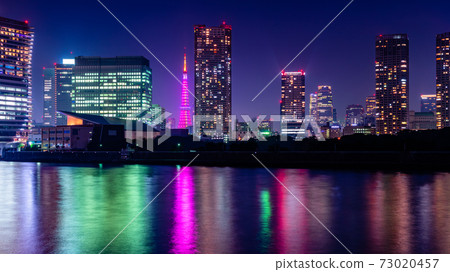 Tokyo city night view (Tokyo Tower, high-rise condominium) Tokyo city night view (Tokyo Tower, high-rise condominium) 73020457