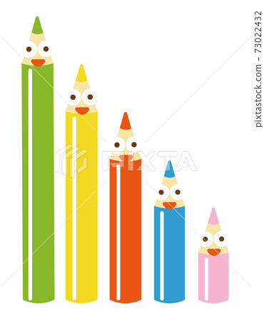 五支彩色鉛筆的好朋友 插圖素材 圖庫