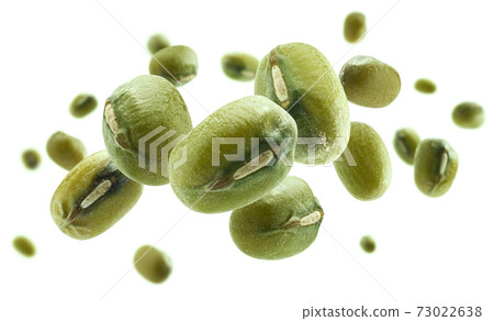 Green mash levitates on a white background Green mash levitates on a white background 73022638