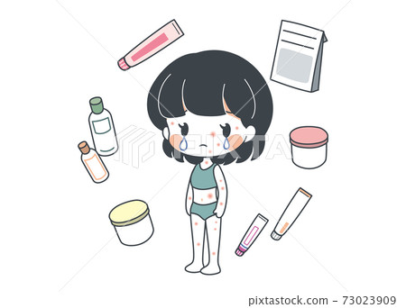 People with atopic dermatitis who have itchy whole body and ointment / before 73023909