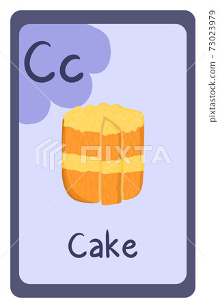 Education flash card abc, letter C - cake. 73023979