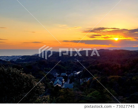 Evening view of Kamakura from Kenchoji Temple in Kamakura [December] 73027745
