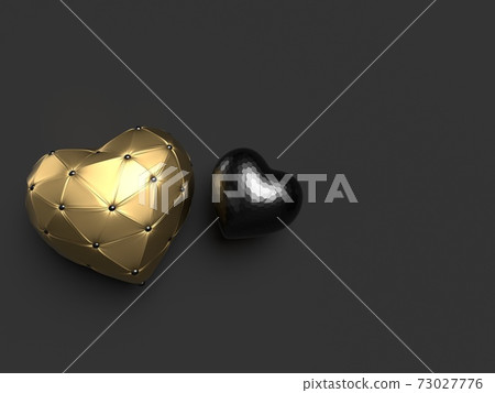Black and golden hearts composition. Black and golden hearts composition. 73027776