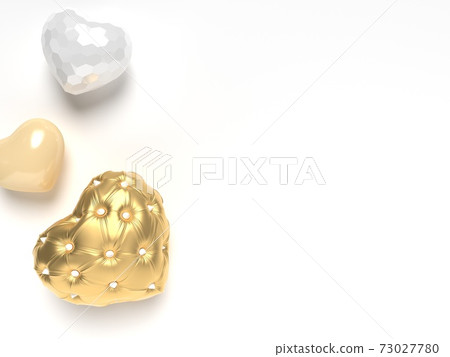 Glossy and golden hearts composition. Glossy and golden hearts composition. 73027780