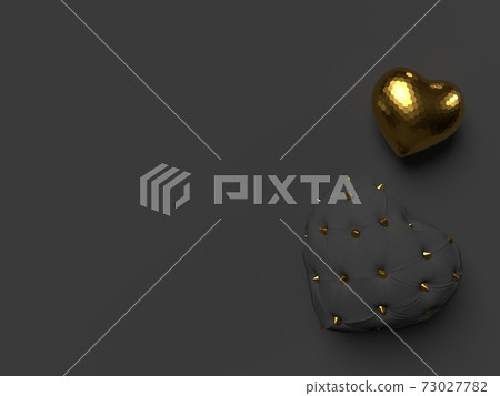 Black and golden hearts composition. Black and golden hearts composition. 73027782