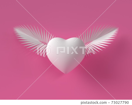 Love concept of heart with wings. 73027790