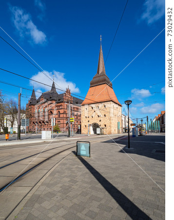 Historical buildings in the city Rostock, Germany 73029432