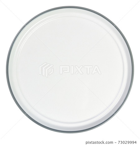 Empty white enamel plate isolated on white background 73029994