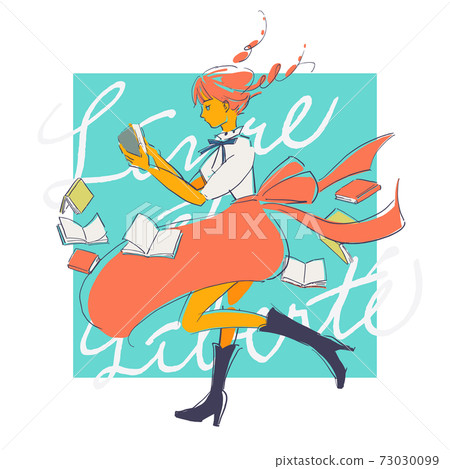 Vector illustration of stylish reader girls 73030099