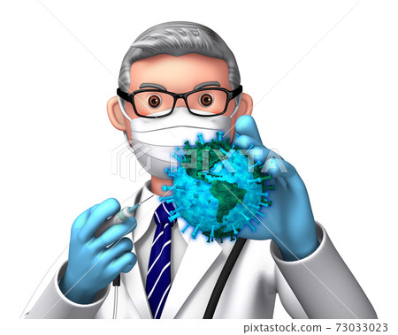 Doctor A injects a vaccine into the corona-affected Earth 73033023