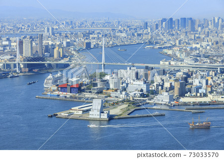 Osaka cityscape Nanko view from Sakishima Government Building, Osaka Prefecture 73033570