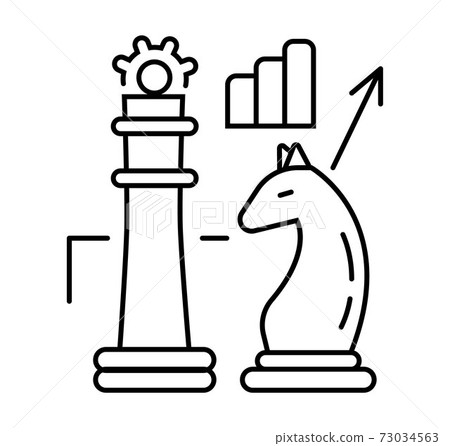 graphic, chess, Analysis, Business, line, strategy, set icon