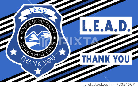 Law Enforcement Appreciation Day is celebrated in USA on January 9th each year. Police department badge, sheriff shield is shown. Flat vector with for flyer, web, banner, emblem 73034567