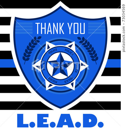 Law Enforcement Appreciation Day is celebrated in USA on January 9th each year. Police department badge, sheriff shield is shown. Flat vector with for flyer, web, banner, emblem Law Enforcement Appreciation Day is celebrated in USA on January 9th each year. Police department badge, sheriff shield is shown. Flat vector with for flyer, web, banner, emblem 73034569