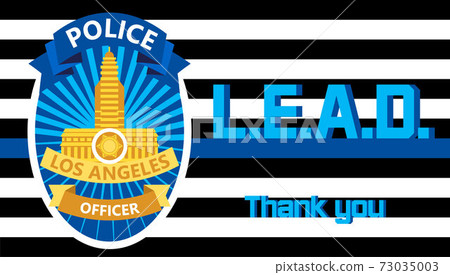 Law Enforcement Appreciation Day is celebrated in USA on January 9th each year. Police department badge, sheriff shield is shown. Flat vector with for flyer, card, web, banner Law Enforcement Appreciation Day is celebrated in USA on January 9th each year. Police department badge, sheriff shield is shown. Flat vector with for flyer, card, web, banner 73035003