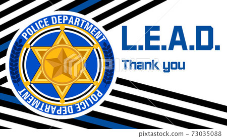 Law Enforcement Appreciation Day is celebrated in USA on January 9th each year. Police department badge, sheriff shield is shown. Flat vector with for flyer, card, web, banner Law Enforcement Appreciation Day is celebrated in USA on January 9th each year. Police department badge, sheriff shield is shown. Flat vector with for flyer, card, web, banner 73035088