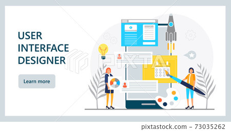 UI, UX concept vector. Web designers are... - Stock Illustration ...