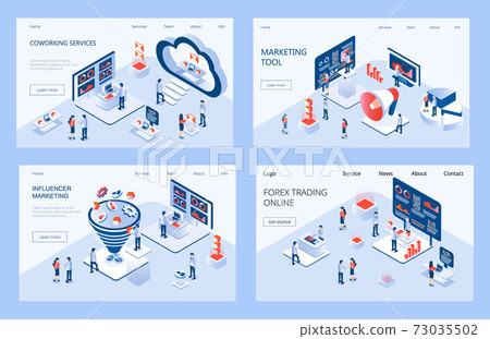 Influencer marketing isometric concept vector for landing page. Impact on B2C customers, potential buyers or consumer products in online market. Influencer marketing isometric concept vector for landing page. Impact on B2C customers, potential buyers or consumer products in online market. 73035502