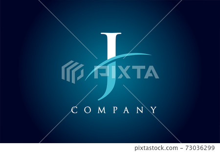 J alphabet letter logo icon for company in blue... - Stock Illustration ...