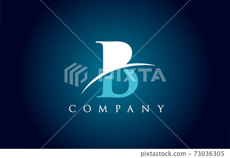 B alphabet letter logo icon for company in blue... - Stock Illustration ...