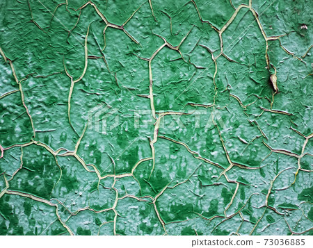 Old cracked green paint. Background texture closeup. Old cracked green paint. Background texture closeup. 73036885